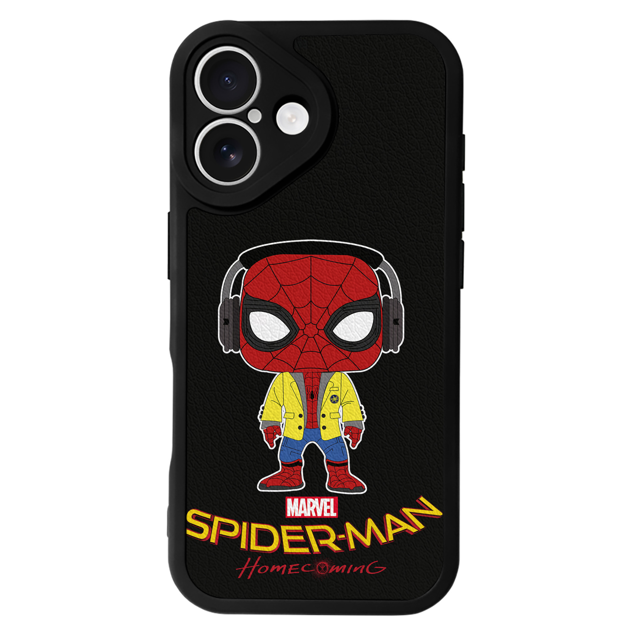 （画像用） Spider Man スパイダーマン 【iPhone 16シリーズ対応】シリコンスマホケース（レザー調） 材質：シリコン